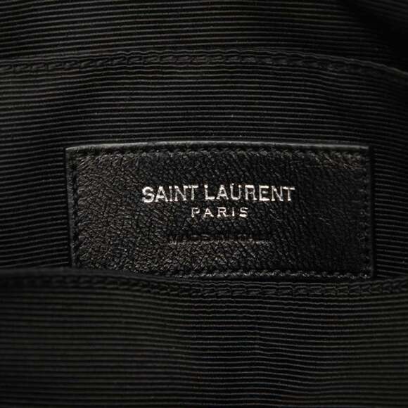 Saint Laurent YSL Logo Fringe Shoulder Bag 403396 Black Leather Women's SAINT... - Picture 6 of 7